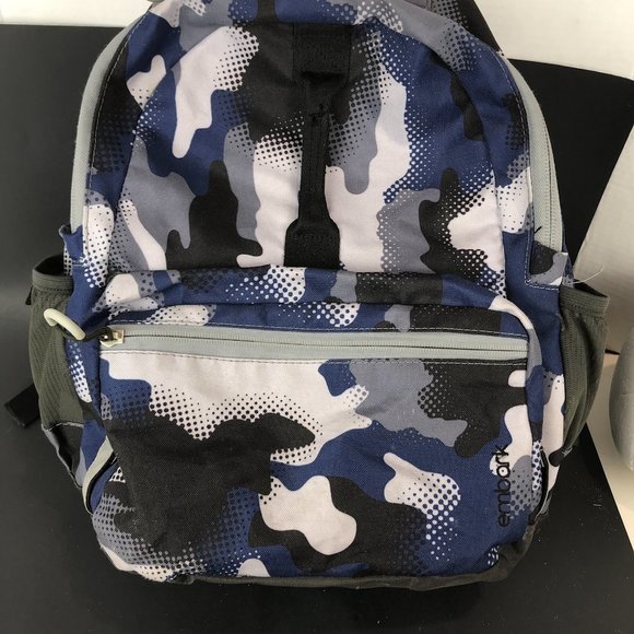 Embark Blue and Black Camo Nylon backpack - Picture 6 of 8